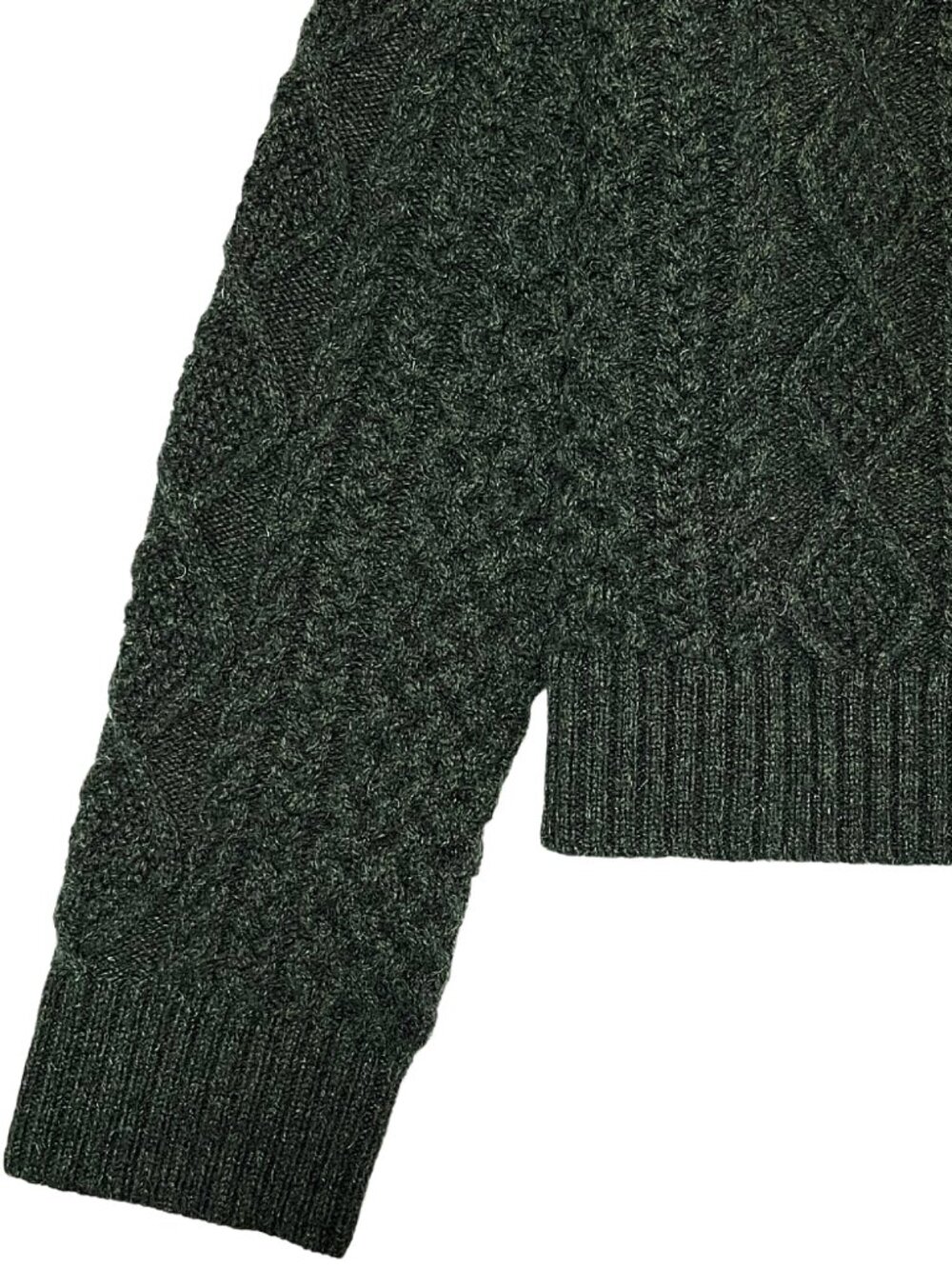 Pendleton Fisherman Wool Cable Knit Sweater Dark Fir Green XL NWT - Picture 9 of 9